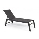 Bizzotto - bain de soleil 65x200x102 cm en aluminium anthracite - louna
