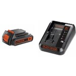 Black&decker - starter kit - batterie slide pack lithium 18 volts 2ah + chargeur 2 ah black + decker ...