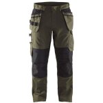 Blaklader - pantalon de travail multipoches services riptstop vert olive / noir 56