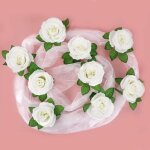 Blanc - 1 pi�ce d�coration de voiture de mariage, fleurs artificis, rubans, poign�es de porte, accessoires ...