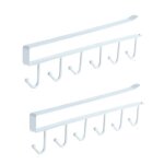 Blanc, 2pcs tasse tasses � vin verres de rangement crochets ustensiles de cuisine cravates ceintures ...