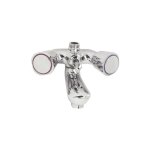 Blanc habitat - melangeur de bain - douche chrome - entraxe special