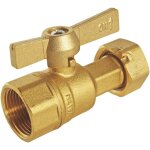 Blanc habitat - robinet d'arr�t pour compteur femelle 3 / 4' ecrou tournant 3 / 4' manette papillon