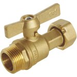 Blanc habitat - robinet d'arr�t pour compteur m�le 3 / 4' ecrou tournant 3 / 4' manette papillon