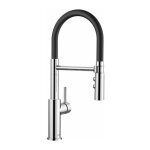 Blanco - catris s - mitigeur d'vier avec bras flexible et douchette, noir / chrome 525791