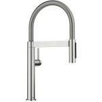 Blanco - culina s - mitigeur d'évier avec bras flexible et douchette, acier 527467 Blanco - culina s - mitigeur d'évier avec bras flexible et douchette, acier 527467