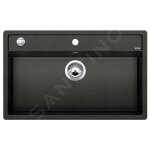 Blanco - dalago 8 - vier en silgranit, 805x500 mm, avec commande de vidage, noir 525878