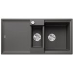 Adira - �vier en silgranit, 10x5 cm, avec commande excentrique et accessoires, infino, gris rocher 527603 ...