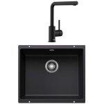 Blanco - pack �vier + mitigeur rotan 500 - u noir + mila noir mat 527919