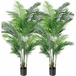 Bleosan - lot de 2 plantes artificielles deco areca palmier 150cm fausse plante interieur exterieur en ...