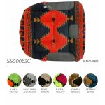 Bleu marine et rouge - selle western barrel, tissu extrieur en laine et polaire avec renforts en cuir ...