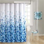 Bleu rideau de douche 180x200 cm, tissu polyester imperm�able anti moisissure lavable machine d�coratif ...