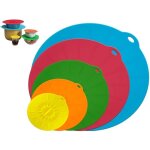 (bleu, rouge, vert, jaune, orange)couvercles en silicone, 5 pi�ces tailles diff�rentes couvercle fra�cheur ...