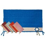 Bleu royal - conchos en pure laine et alpaga 36x34  western show navajo mat