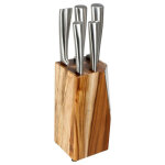 Secret de gourmet - bloc 5 couteaux acacia multicolore