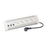 Bloc bureau quip de 4 prises 2p + t et 3 prises rj45 catgorie6 ftp 1 module (054633 / 14)