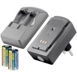 Goobay - chargeur de batterie photo incl. 2x batteries rcr123, pour recharger jusqu' 2x piles rcr123 ...