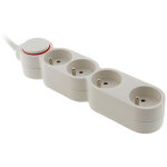 Bloc home 4 prises 16a 2p + t cble 1, 5m - blanc zenitech