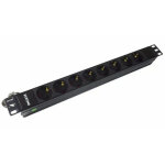 Bloc multiprises 19? sans interrupteur bns 3518 - 8 prises schuko, cable 1. 8m, 16a, 3500w, protection ...