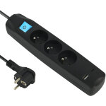 Bloc multiprise 3 prises fran�aises + 2 usb 3. 4a 17w a + 1 type c, avec interrupteur on / off, fiche ...