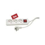 Bloc multiprise, 3 prises avec interrupteur - cble de 3 m perel eb3s - 3