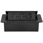 Bloc multiprise escamotable pour encastrer au bureau, bloc multiprise plan de travail (prise eu)lo - ...