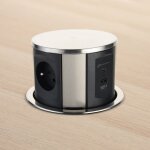 Bloc multiprise escamotable plan de travail avec 3 16a norme fran�aise + 2 3. 1a a + 1 usb type c 15. ...