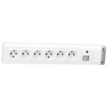 Bloc multiprise fixable avec interrupteur bipolaire  voyant et 6 prises de courant 2p + t longueur 399mm ...