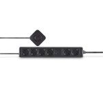 Bloc multiprises avec interrupteur � pied, 6 prises, noir hama