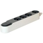 Bloc multiprise parafoudre avec interrupteur 4 prises 16a 3m gris - chacon