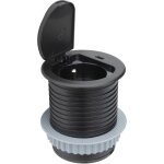 Bloc prise encastrable + clapet + port usb - c - noir - otio