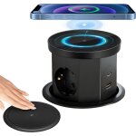 Bloc prise encastrable plan de travail multiprise encastrable, prise de table escamotable 3 prises avec ...