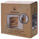 Bloc repose couteau - laguiole - bois d'accacia - aimant� - verre tremp� - contemporain
