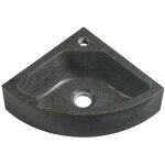 Sapho - blok - lavabo d'angle 30x30 cm, trou pour mitigeur, sans trop - plein, anthracite 2401 - 30
