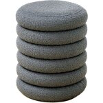 Svita - blossom xs pouf avec espace de rangement pouf ottomane coussin boucle gris