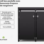 Blumfeldt - abri de jardin �l�gant pour poubelle tri s�lectif de 60 l / 120 l / 240 l - ouverture haut ...