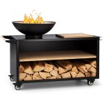 Blumfeldt brasero exterieur pour le jardin, brasero plancha portable avec grille de bbq, bol en acier, ...