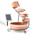Blumfeldt empoli fontaine solaire en cascade (5 �tages, terre cuite, panneau solaire 2 w, 200 l / h, ...