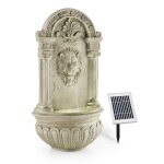 Blumfeldt fontaine de jardin - 2w solaire - led � 4 rayon int�gr� polyr�sine , jeu d'eau avec t�te lion ...