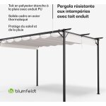 Blumfeldt pantheon robust pergola 3x4 m : solide pavillon de jardin avec structure en acier thermolaqu� ...