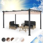 Pergola aluminium 3x4m, pergola terrasse, tonnelle de jardin avec toit rétractable, kit pergolas en métal, ... Pergola aluminium 3x4m, pergola terrasse, tonnelle de jardin avec toit rétractable, kit pergolas en métal, ...