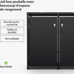 Rangement �l�gant pour poubelle wheelie bin - 60 l / 120 l / 240 l, ouverture haut avant, serrure a cl�, ...