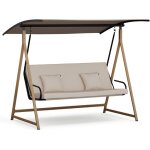 Blumfeldt salon de jardin, balancelle avec positions ajustables et matelas epais, durable pour 3 personnes ...