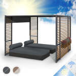 Tonnelle de jardin 3x3m en metal avec lattes en contreplaqu, barnum pliant, led  energie solaire 1, ...