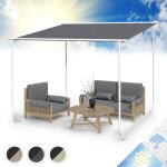 Tonnelle de jardin aluminium 3x3 m avec roues, barnum pliant, toile revtement hydrofuge, pergola etanche, ...