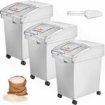 Vevor - bo?te de stockage de riz, bacs  farine de crales sur roulettes, 3pcs (25?l)