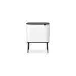 Brabantia - bo touch bin poubelle, acier inoxydable, blanc, 11 + 23 litres
