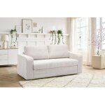 Bobochic - canap� droit convertible d�plimousse come velours c�tel� beige