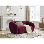 Bobochic - canap� droit fixe 2 places celine tissu textur� rouge