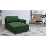 Bobochic - méridienne avec accoudoir pour canapé modulable nihad tissu velours côtelé angle droit vert ... Bobochic - méridienne avec accoudoir pour canapé modulable nihad tissu velours côtelé angle droit vert ...